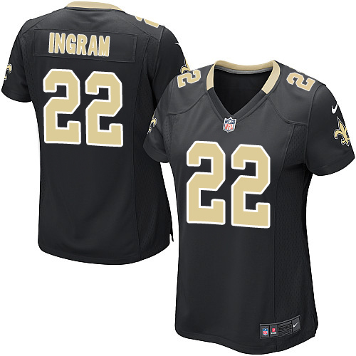 Women's Game Mark Ingram Nike Jersey Black Home - #22 NFL New Orleans Saints